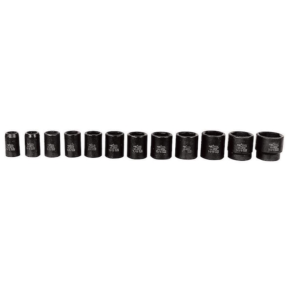 SAE 6Pt, Stnd Impact Socket Set, 12 pcs.